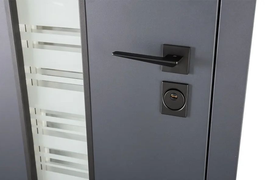 Металеві вхідні двері Matrix Текстурне фарбування RAL 7021T Ліве, 960 2785613284 фото