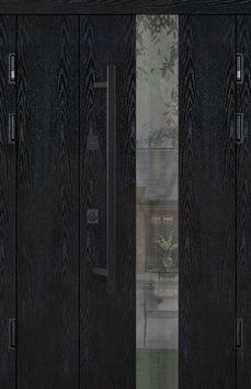 Полуторні вхідні двері з терморозривом Queen Termix Black 2583312272 фото